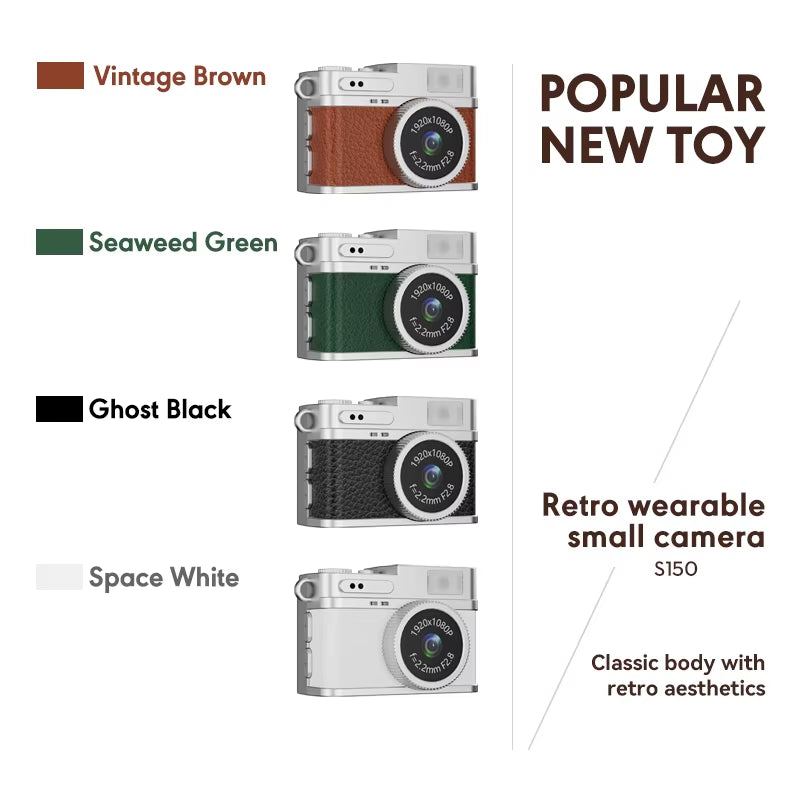 Retro Mini Camera with Screen - 1080P Portable Video Recorder for Indoor and Outdoor Use