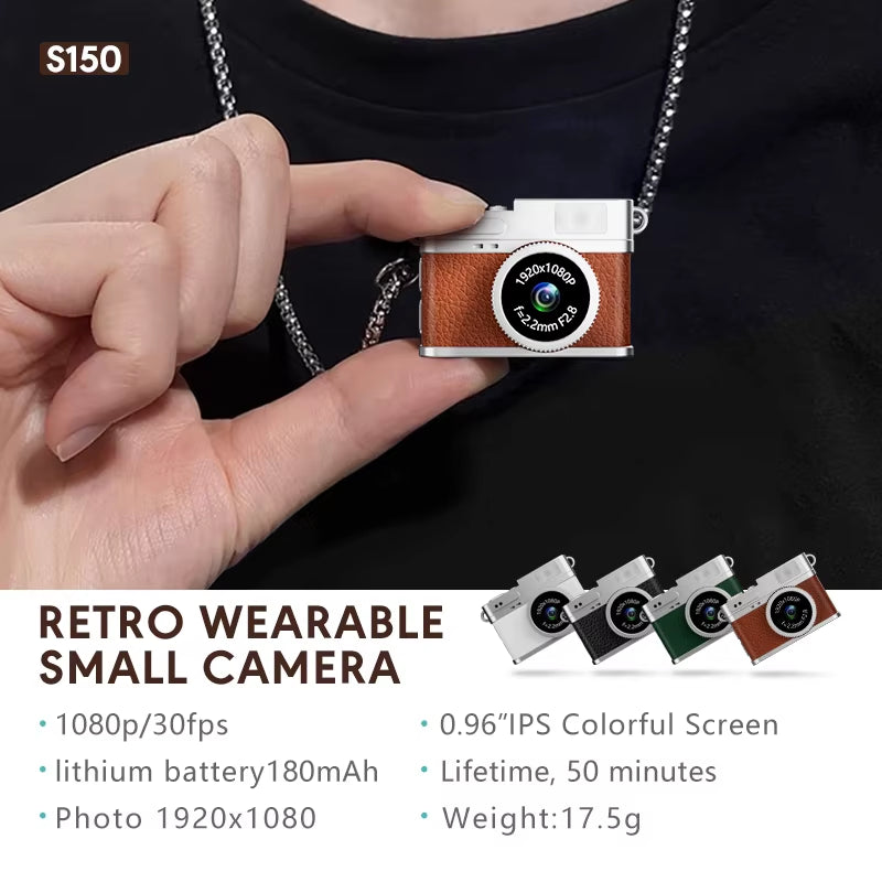 Retro Mini Camera with Screen - 1080P Portable Video Recorder for Indoor and Outdoor Use